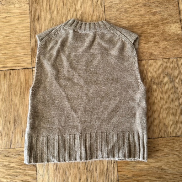 Zara Kids 3-4Y Cashmere Sweater Vest Tan Camel Brown Sleeveless Crewneck - Picture 2 of 6